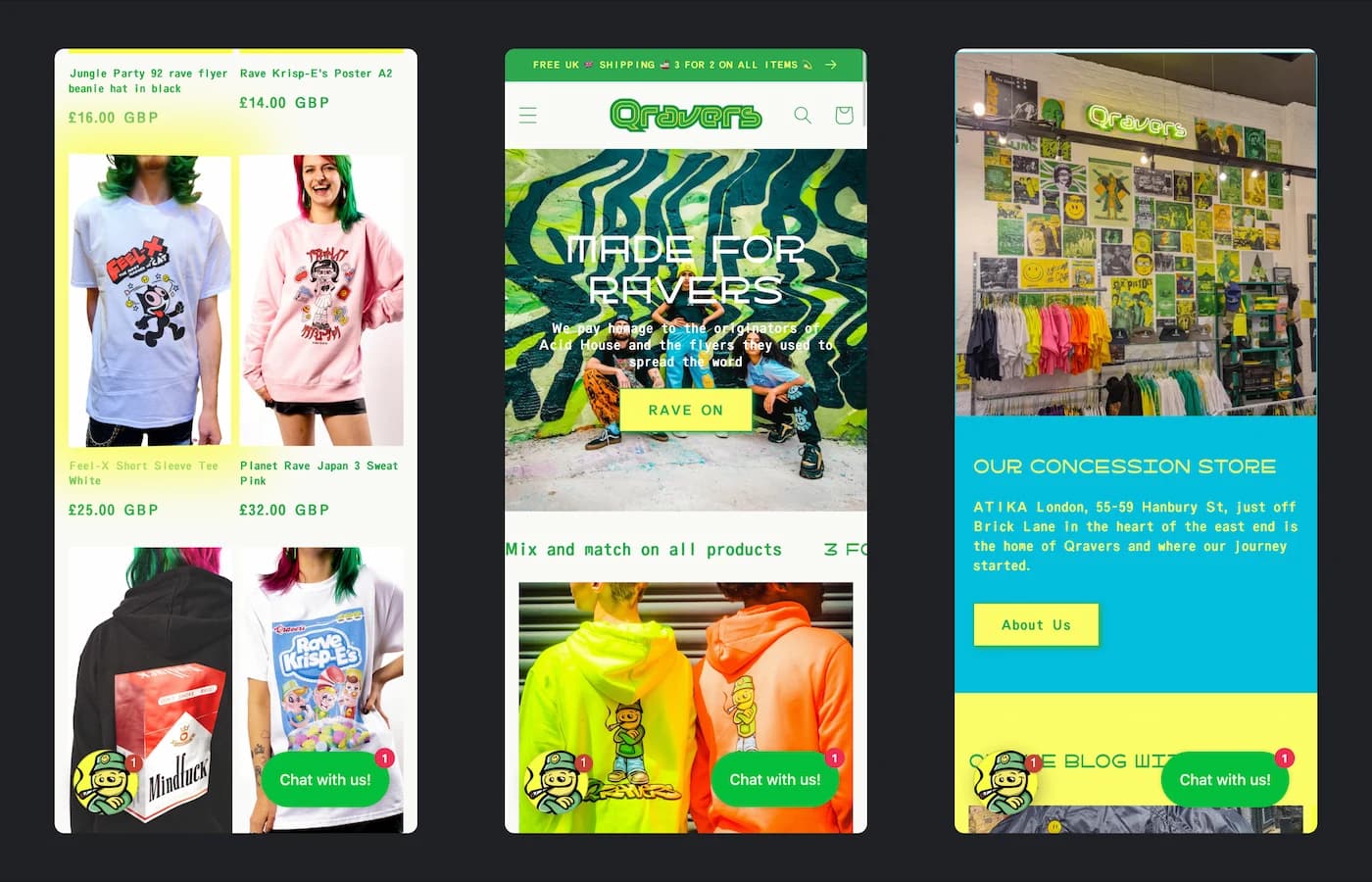 Qravers website on mobile